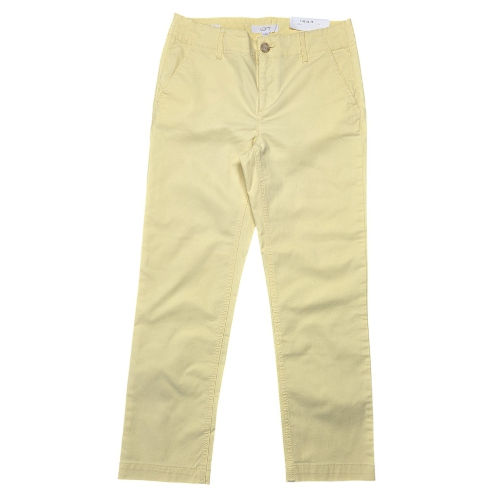 LOFT Pants Womens 0 Yellow Chino Slim Tapered The Slim‎ Cotton Spandex Twill